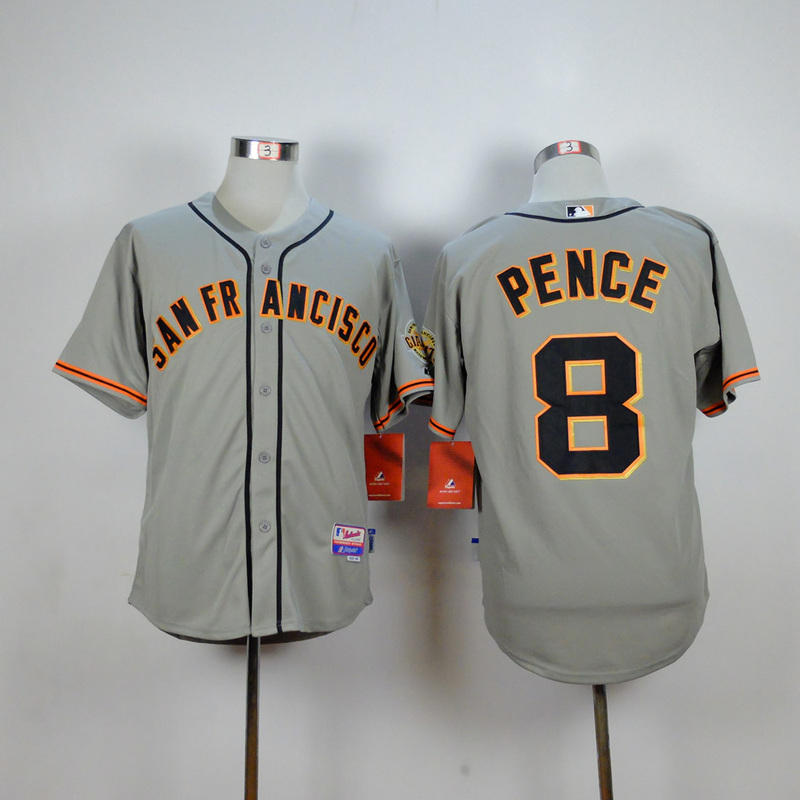 Men San Francisco Giants #8 Pence Grey MLB Jerseys->san francisco giants->MLB Jersey